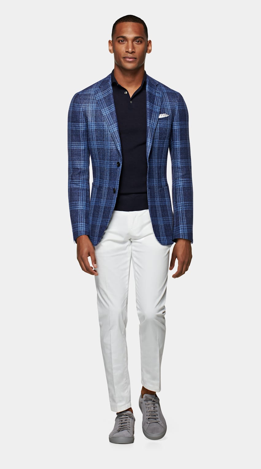 Checkered jacket blue clearance