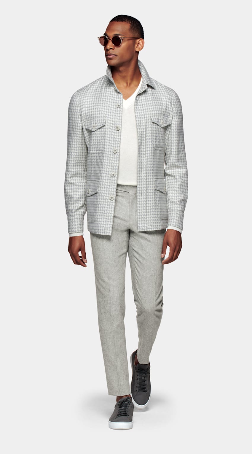 Light Grey Houndstooth William Shirt 