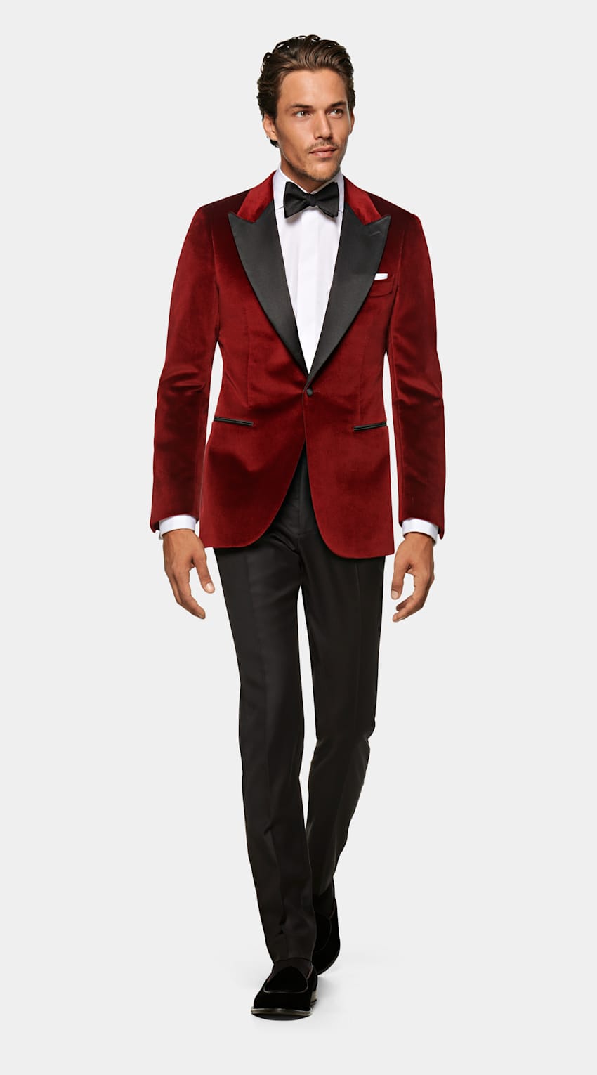 Download Red Lazio Tuxedo Jacket Pure Cotton Velvet Single Breasted Suitsupply Online Store