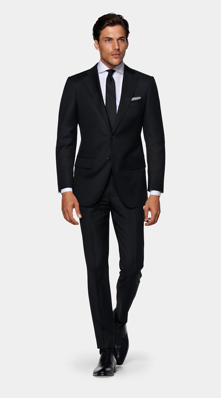 SUITSUPPLY Pure S110's Wool by Vitale Barberis Canonico, Italy Black Lazio Suit Jacket
