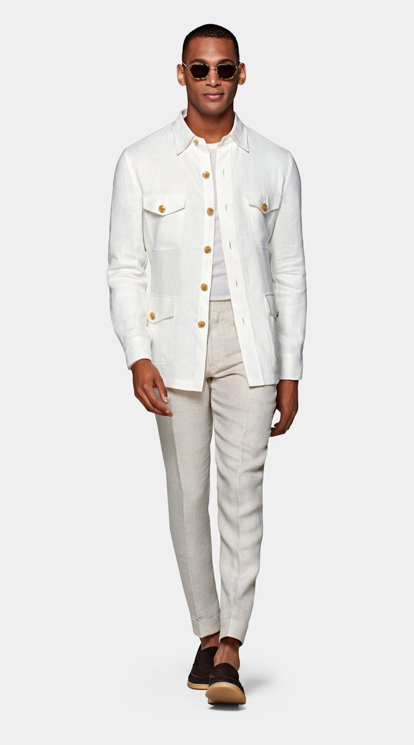 Off-White Shirt-Jacket | Pure Linen | Suitsupply Online Store