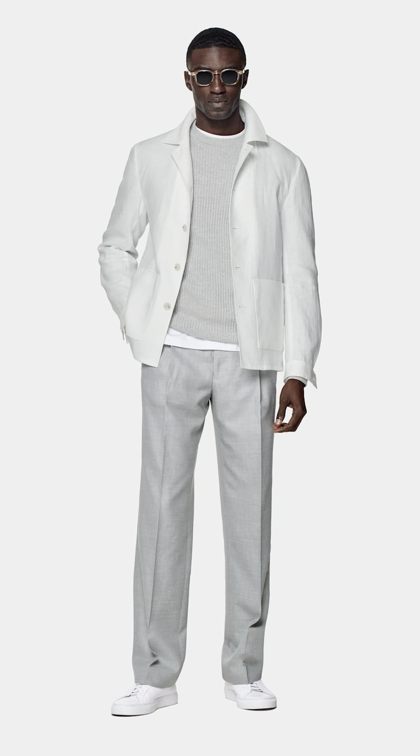 SUITSUPPLY Pure Linen by Baird McNutt, United Kingdom White Walter Shirt-Jacket