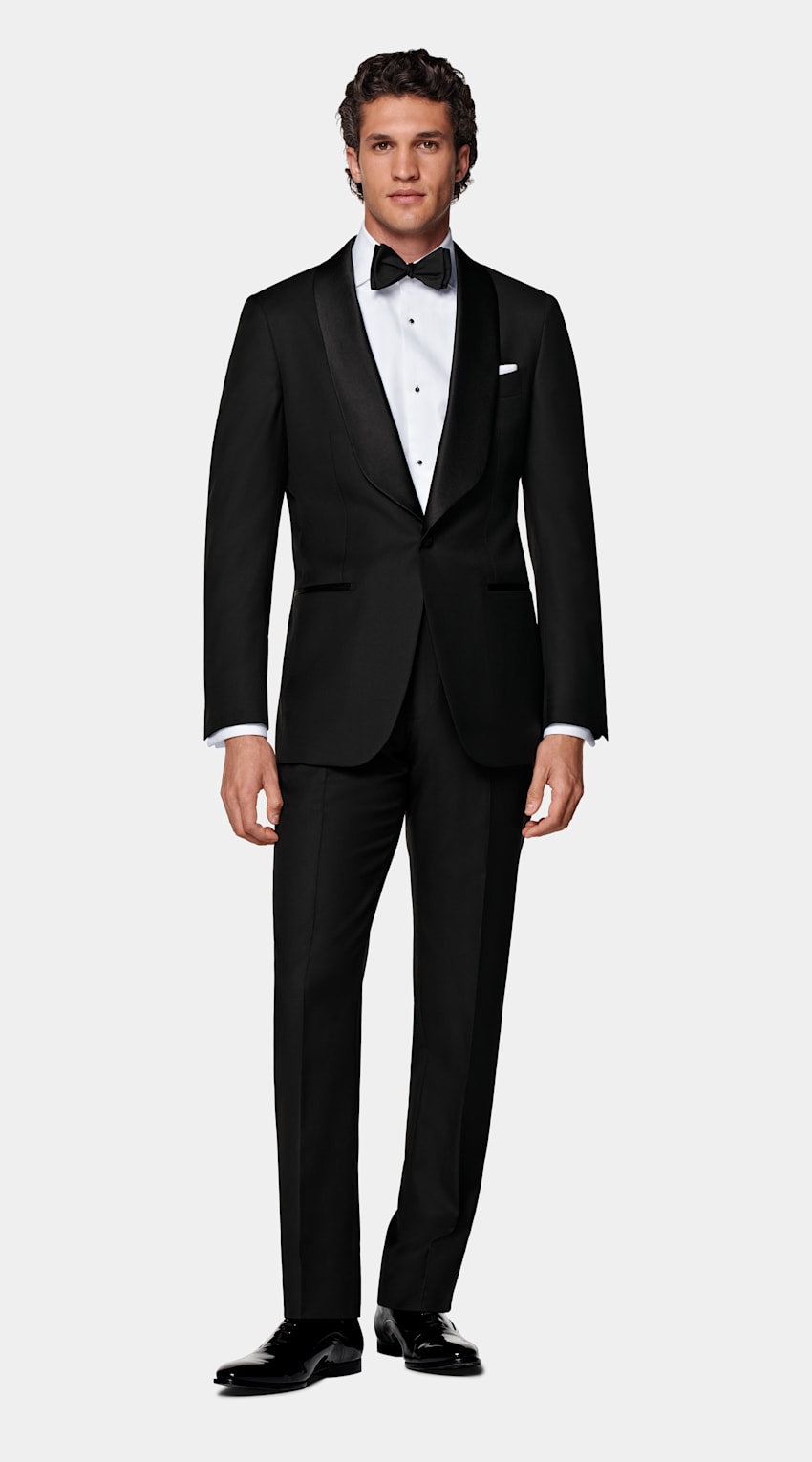 SUITSUPPLY All season Pure S110er Schurwolle by Vitale Barberis Canonico, Italien Havana Dinner Jacket schwarz Tailored Fit