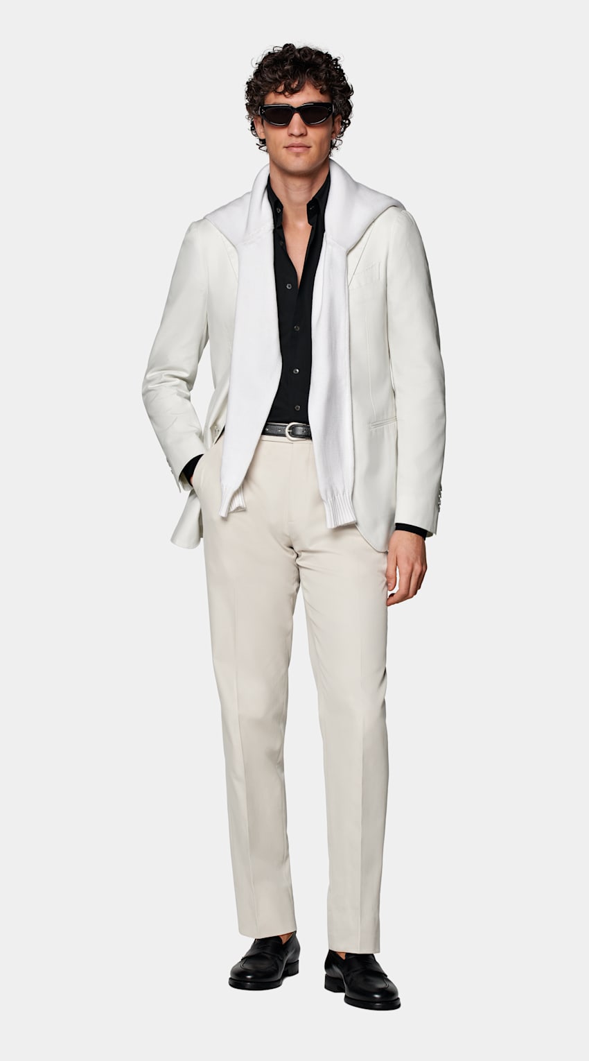 SUITSUPPLY Pure Cotton by E.Thomas, Italy Off-White Havana Jacket