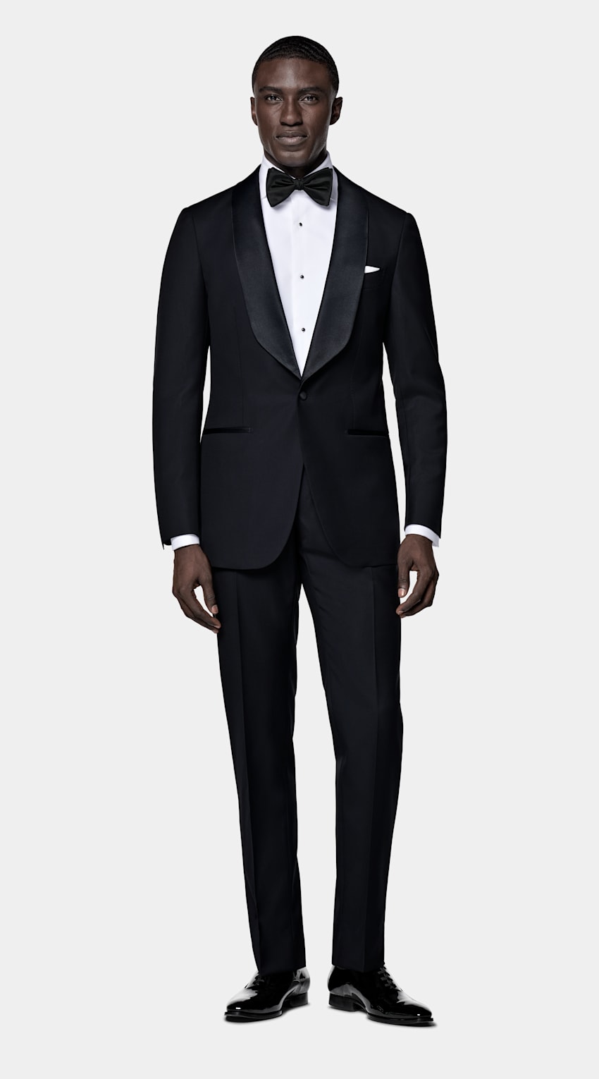 SUITSUPPLY All Season Pure S110's Wool by Vitale Barberis Canonico, Italy Navy Tailored Fit Havana Dinner Jacket