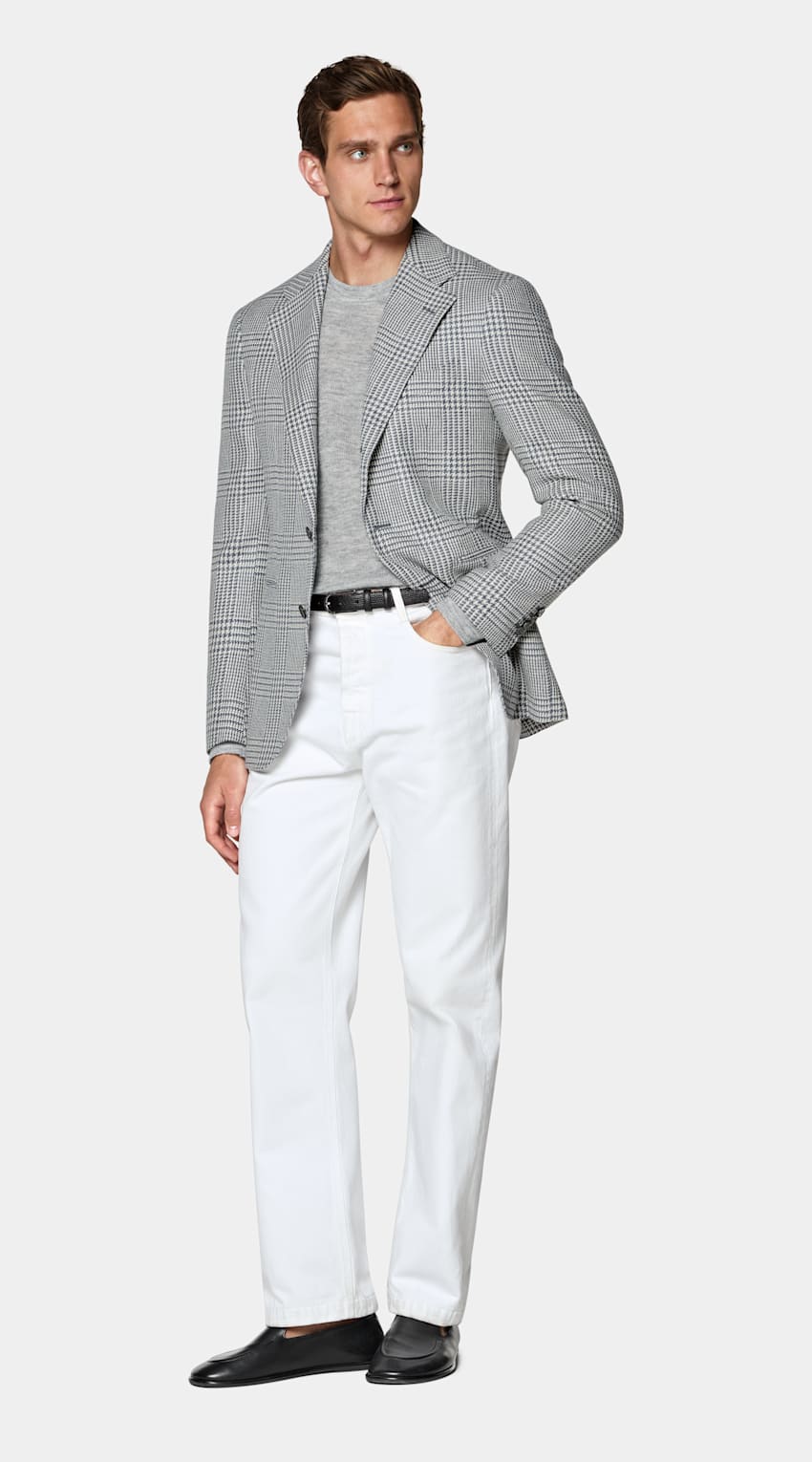 SUITSUPPLY Winter Wool Alpaca Silk by Ferla, Italy Mid Blue Relaxed Fit Roma Blazer