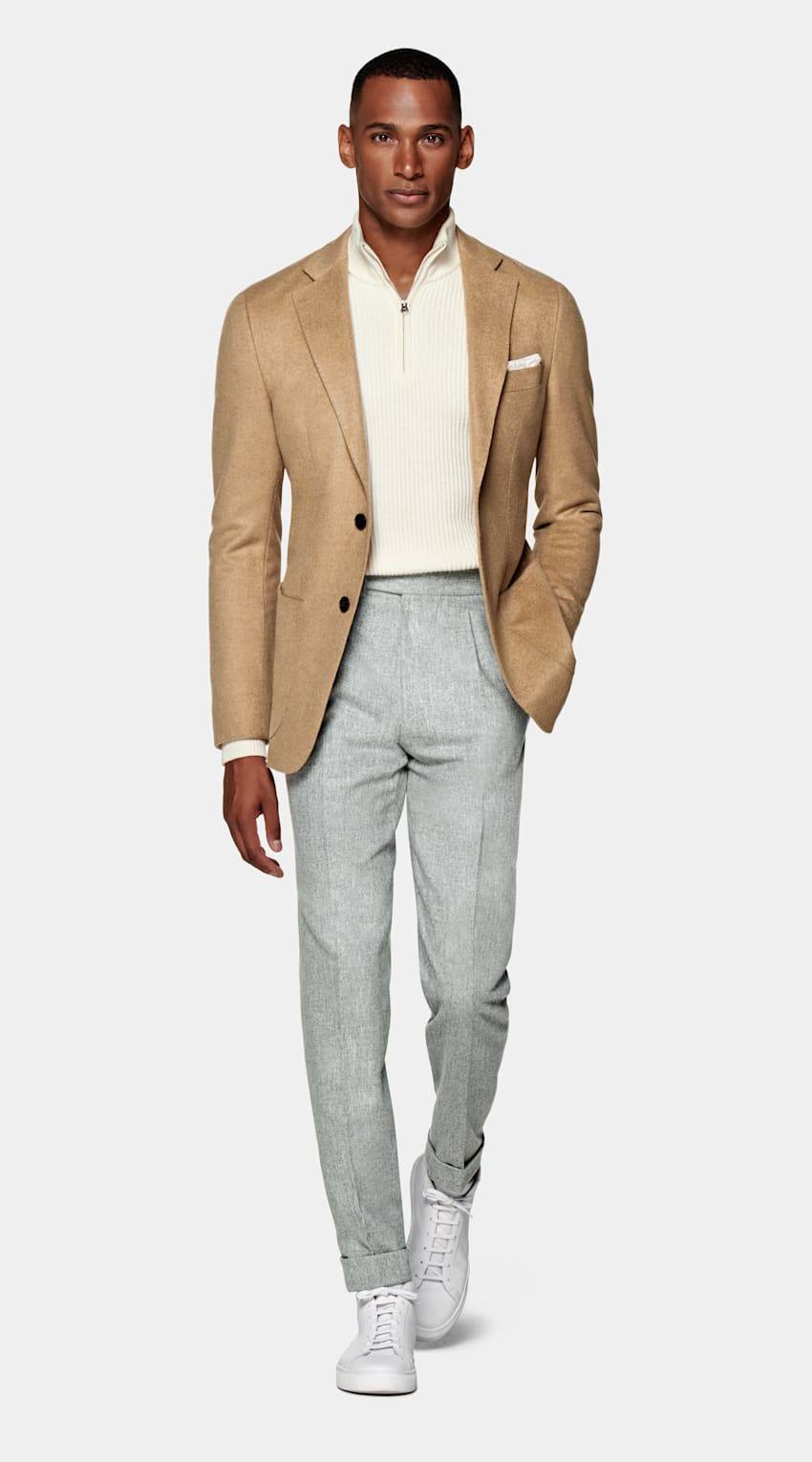 SUITSUPPLY Pure Camel by Piacenza, Italy Mid Brown Tailored Fit Havana Blazer