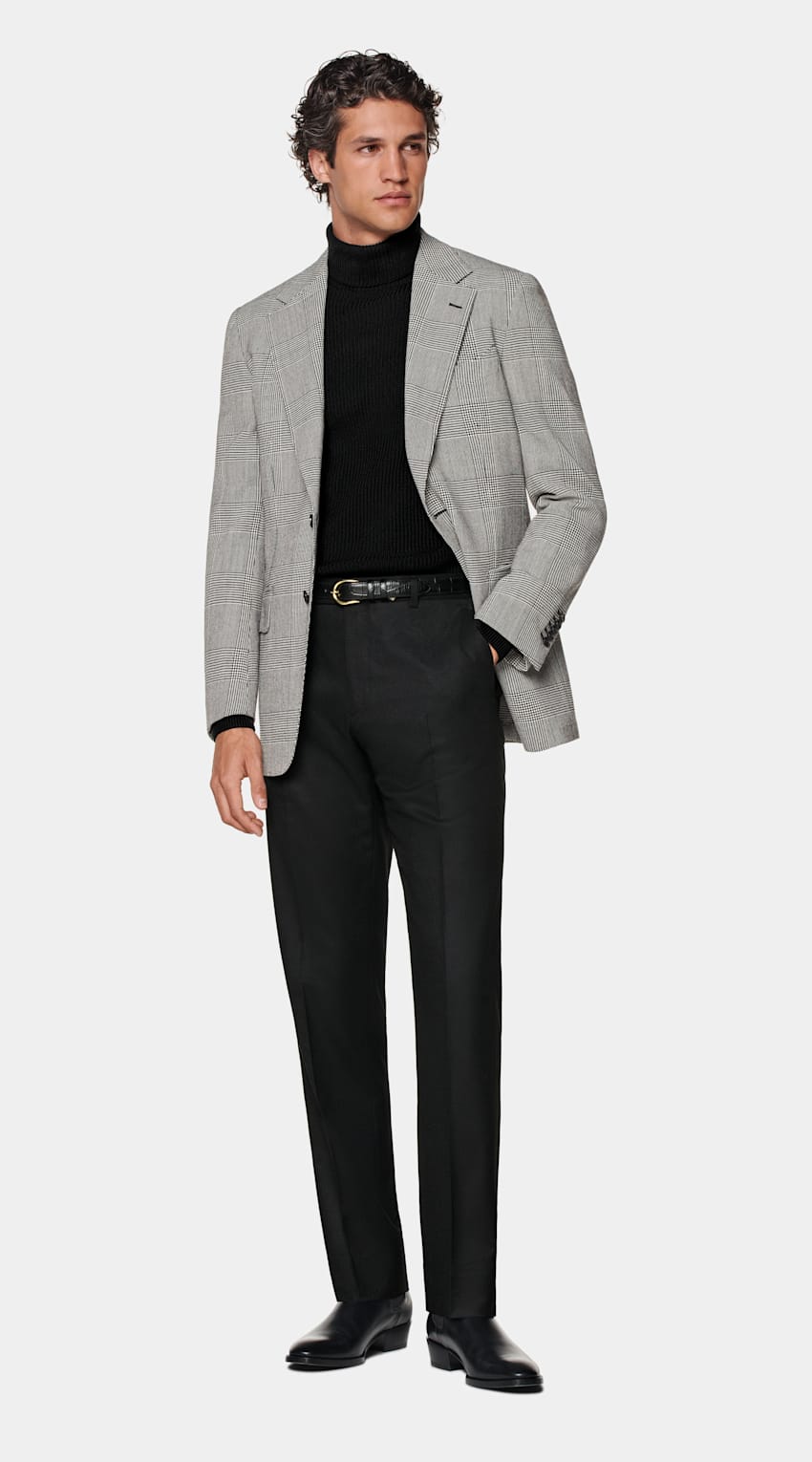 SUITSUPPLY Hiver Pure laine - Subalpino, Italie Blazer Milano coupe Tailored noir à carreaux