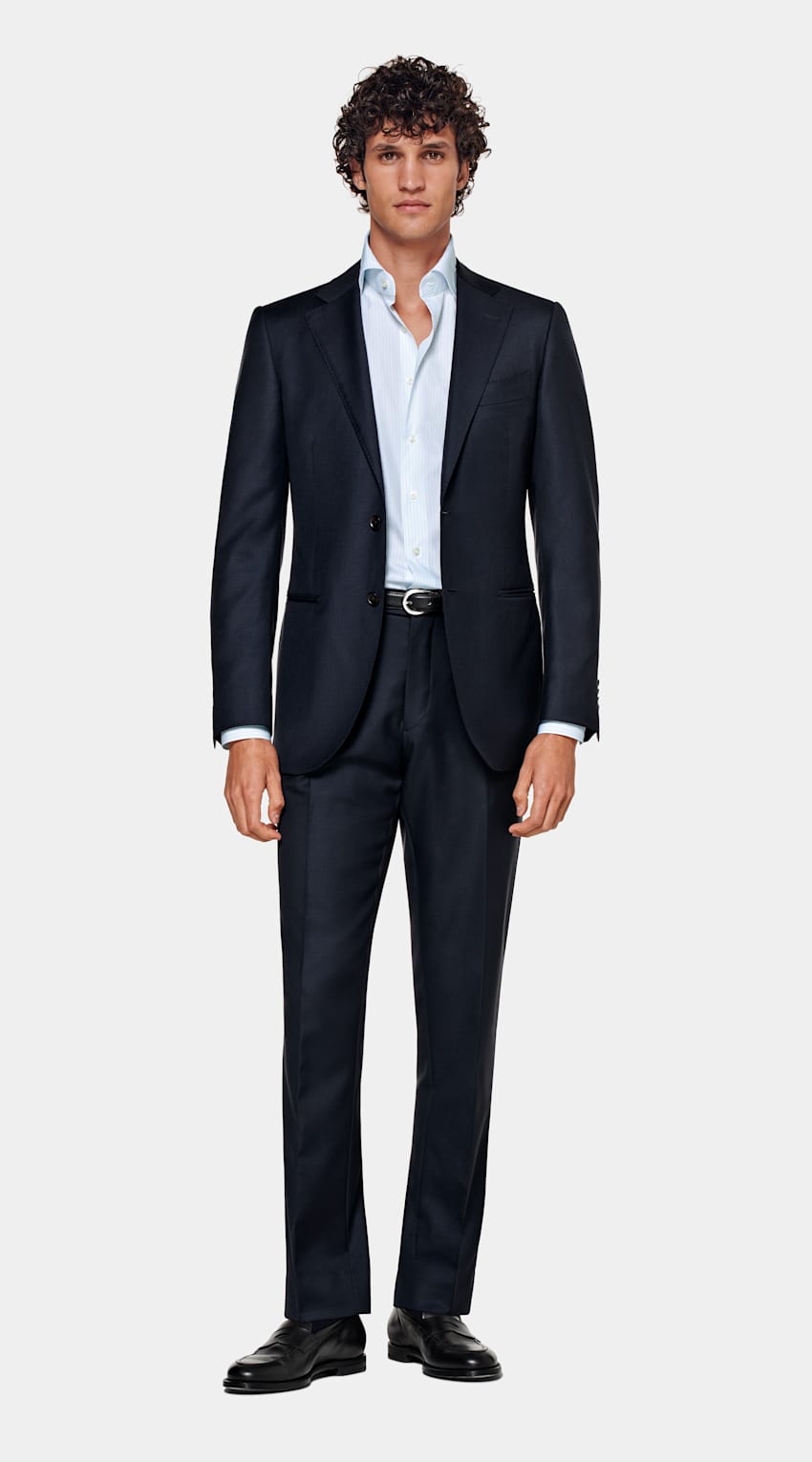 SUITSUPPLY Pure S110's Wool by Vitale Barberis Canonico, Italy Navy Lazio Suit Jacket