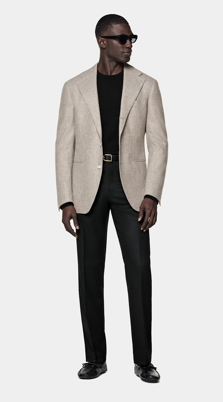 SUITSUPPLY Hiver Flanelle de laine circulaire - Vitale Barberis Canonico, Italie Blazer Roma coupe Relaxed taupe