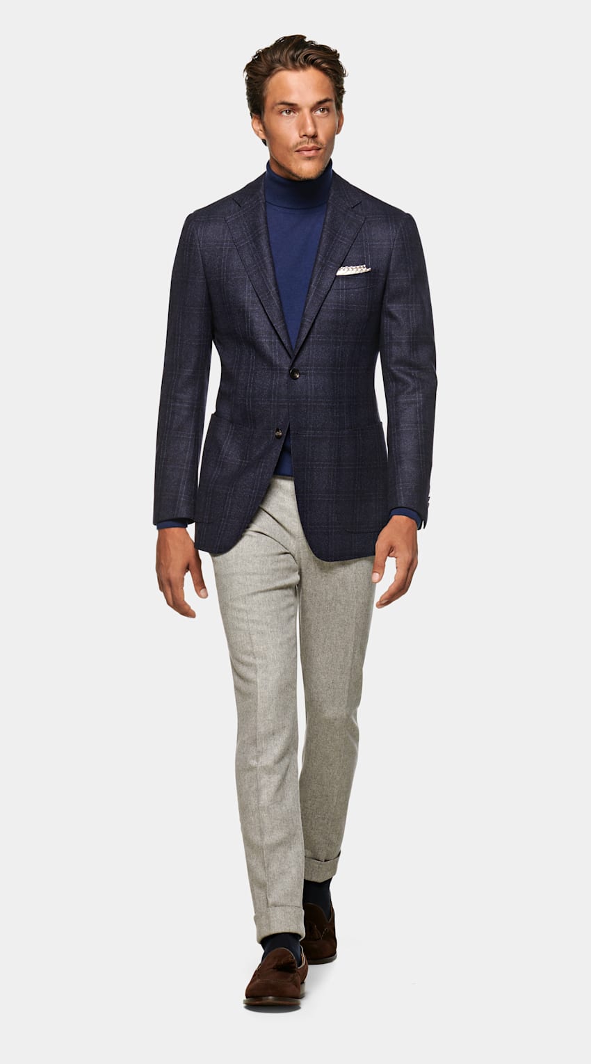 Blue Turtleneck | Pure Cashmere 