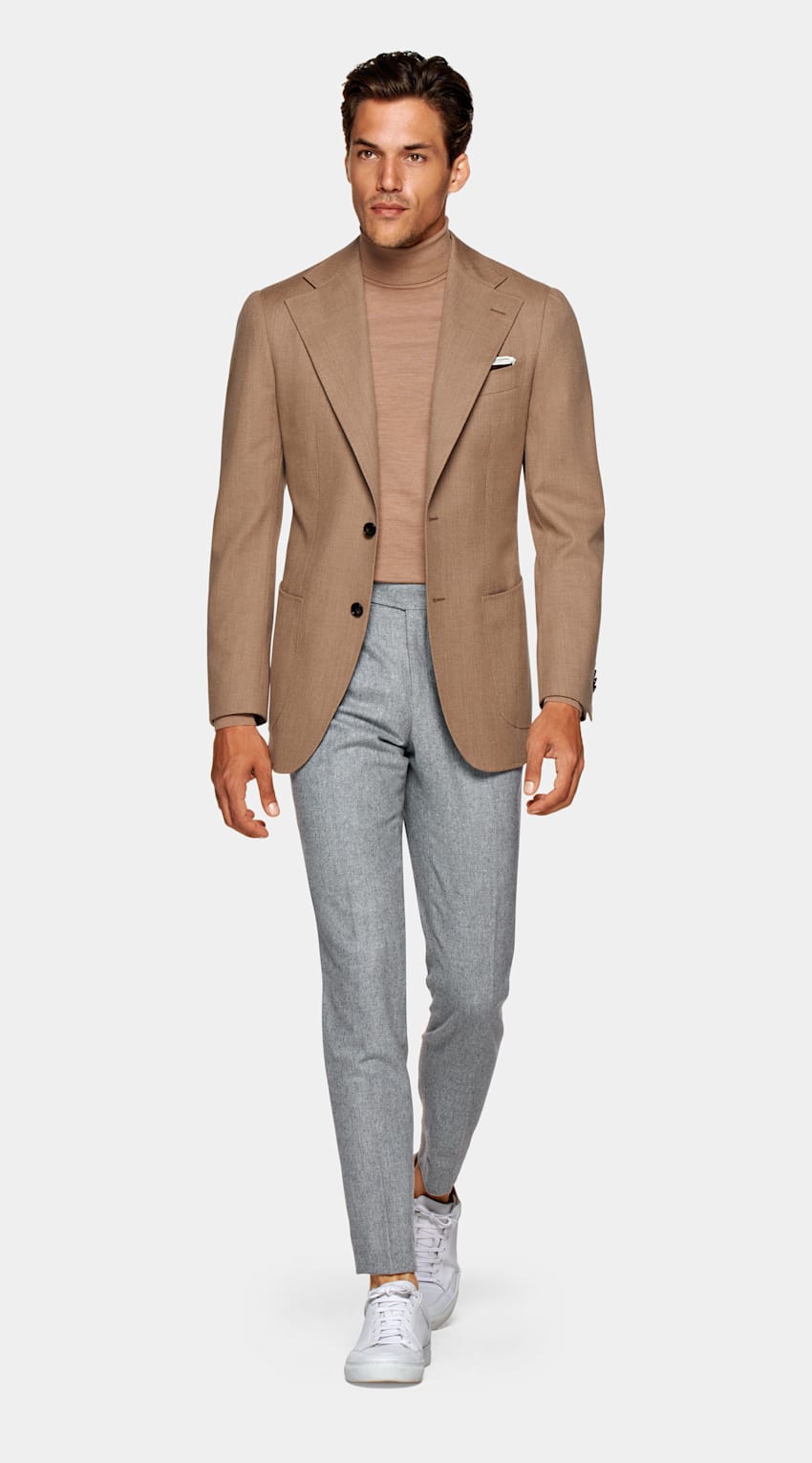 Light Brown Turtleneck | Pure Merino Wool | Suitsupply Online Store