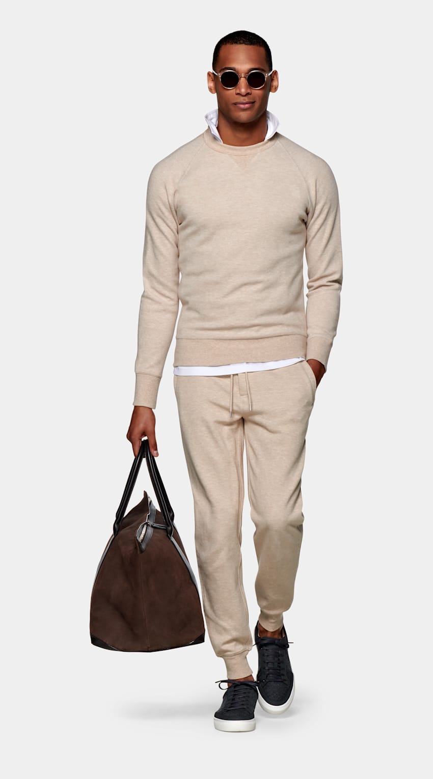 SUITSUPPLY Cotton Polyester Light Brown Casual Set