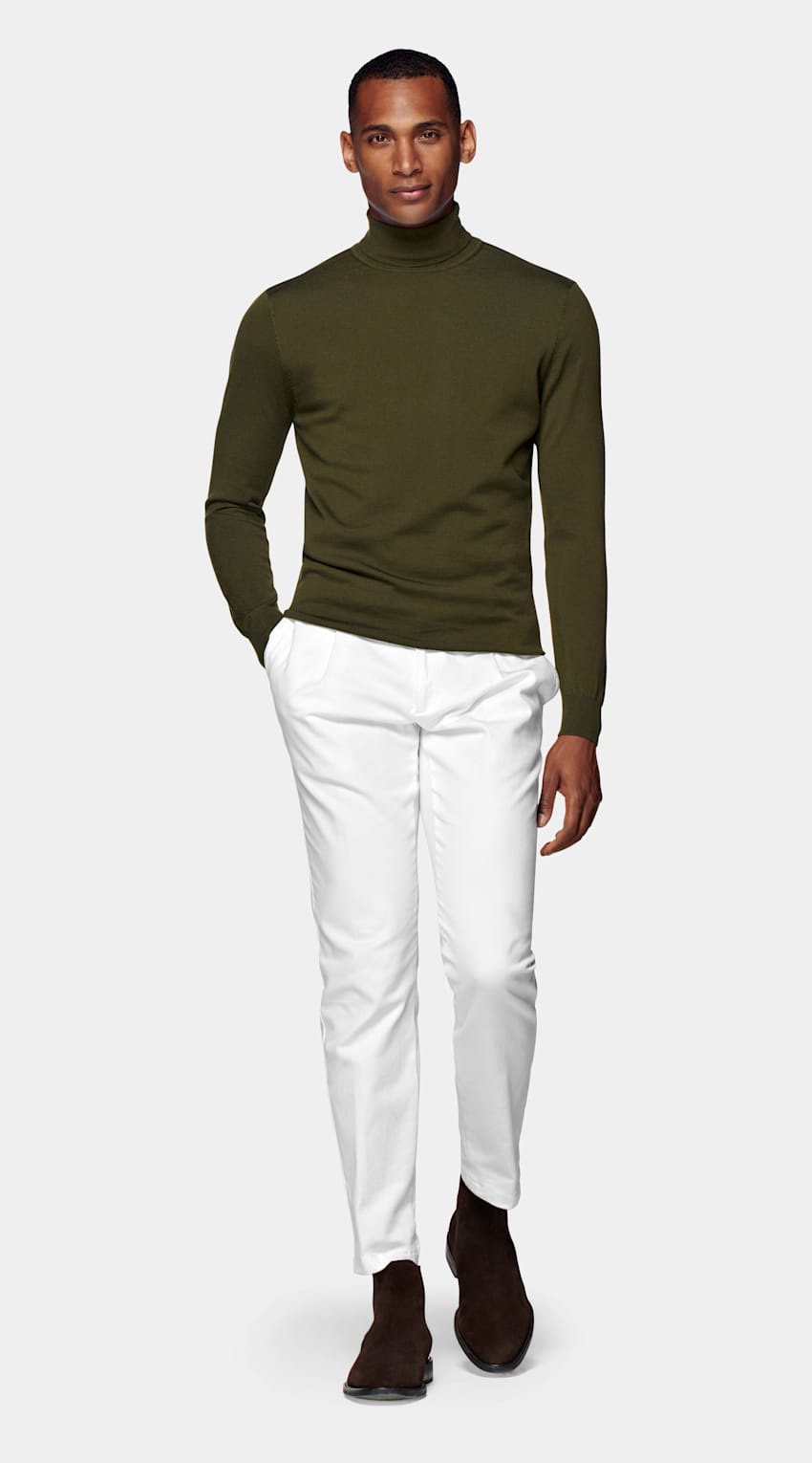 green roll neck