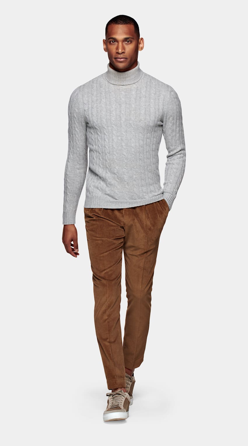 light grey turtle neck