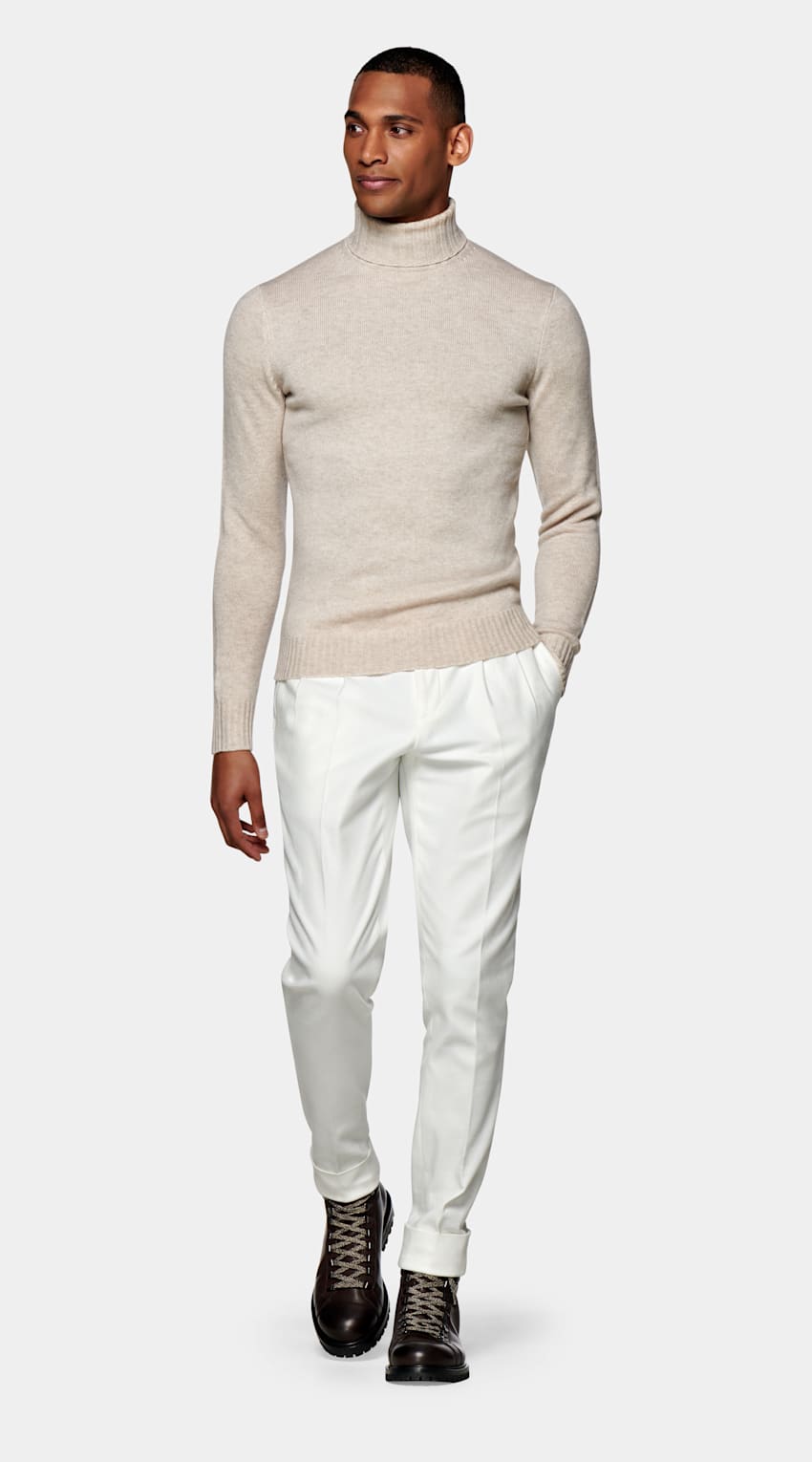 brown turtle neck men