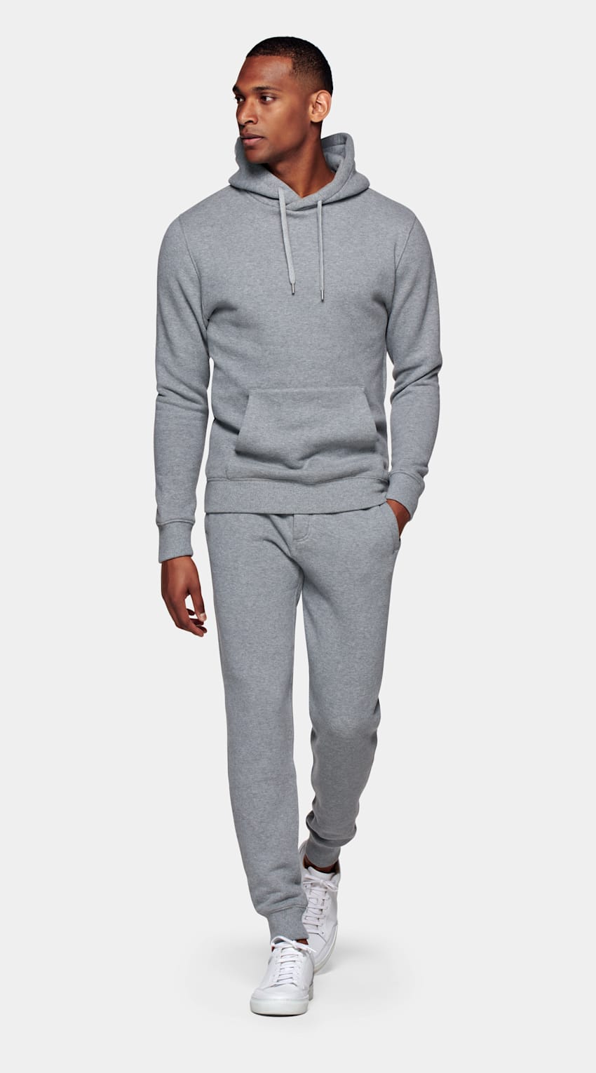 Grey Casual Set in Cotton Cashmere