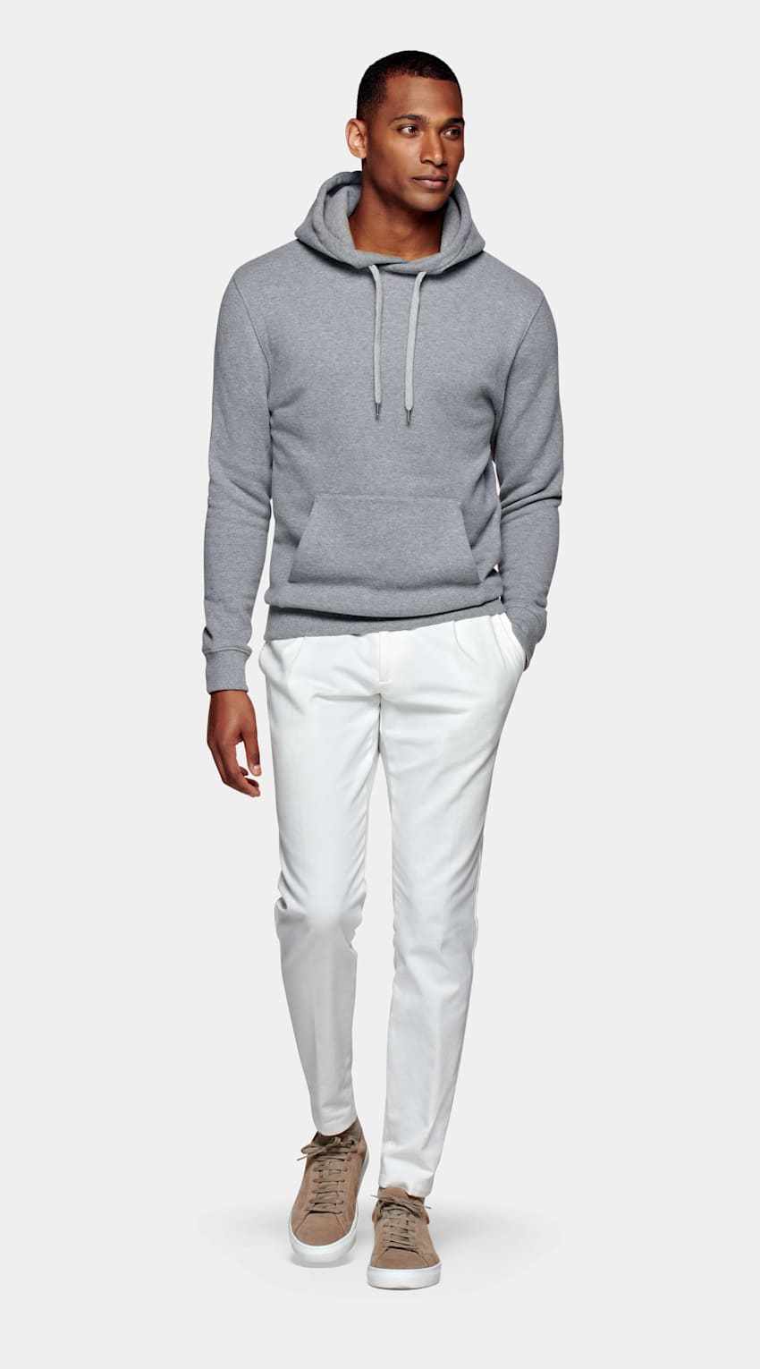Grey Hoodie | Cotton Cashmere | Suitsupply Online Store