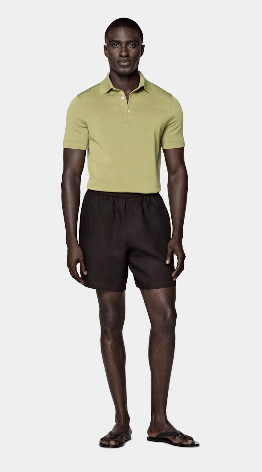 SUITSUPPLY Cotton Silk Mid Green Polo