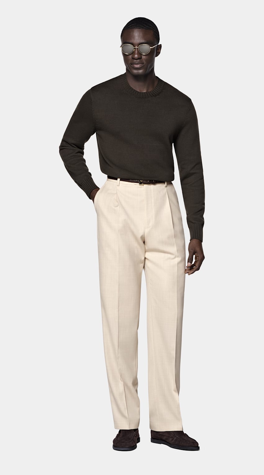 SUITSUPPLY Pure Cotton Dark Brown Crewneck