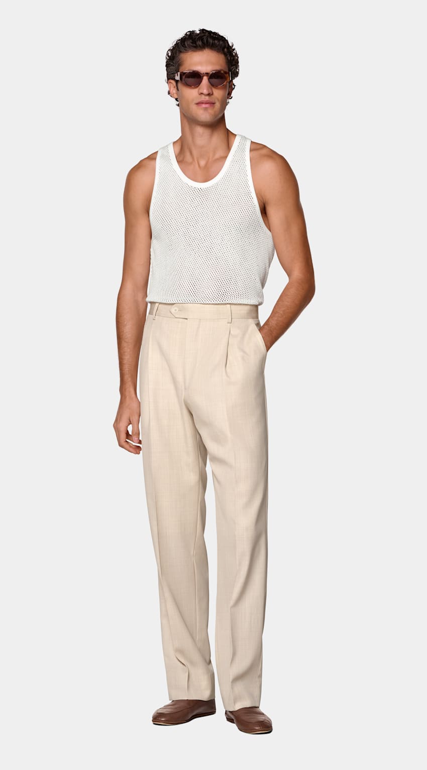 SUITSUPPLY Pur coton D&eacute;bardeur en crochet blanc cass&eacute;
