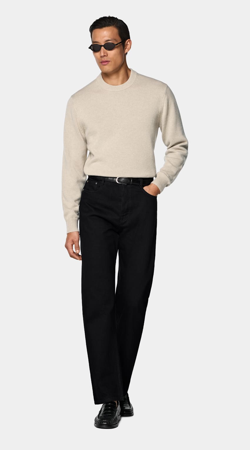 SUITSUPPLY Pure Cashmere Light Brown Crewneck