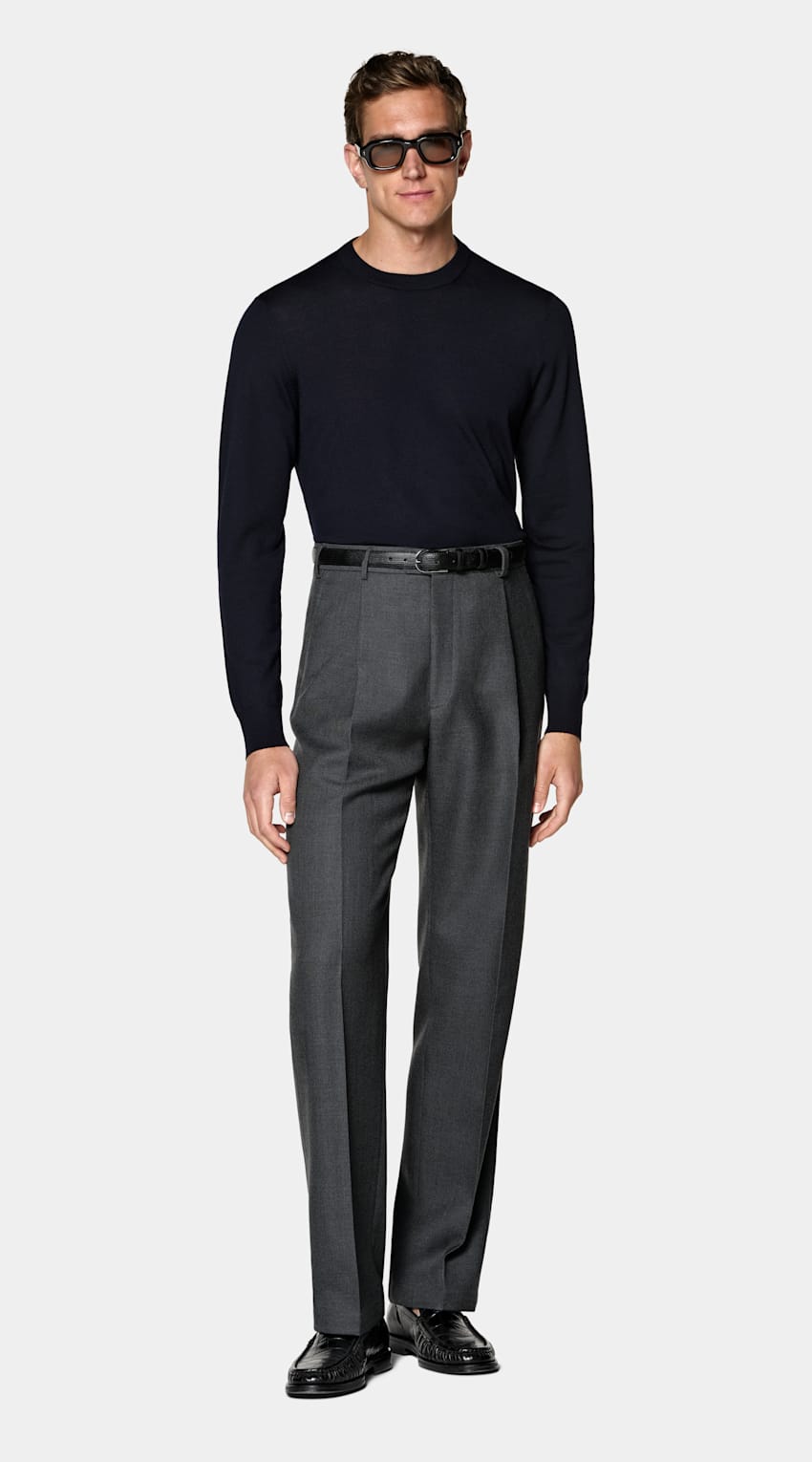 SUITSUPPLY Pure Wool Navy Merino Crewneck