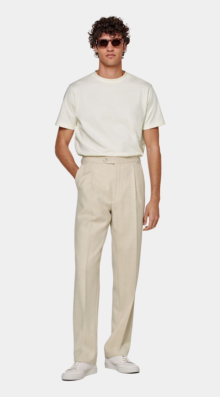 Off White Crewneck T Shirt in Pure Cotton SUITSUPPLY SUITSUPPLY Hong Kong SAR