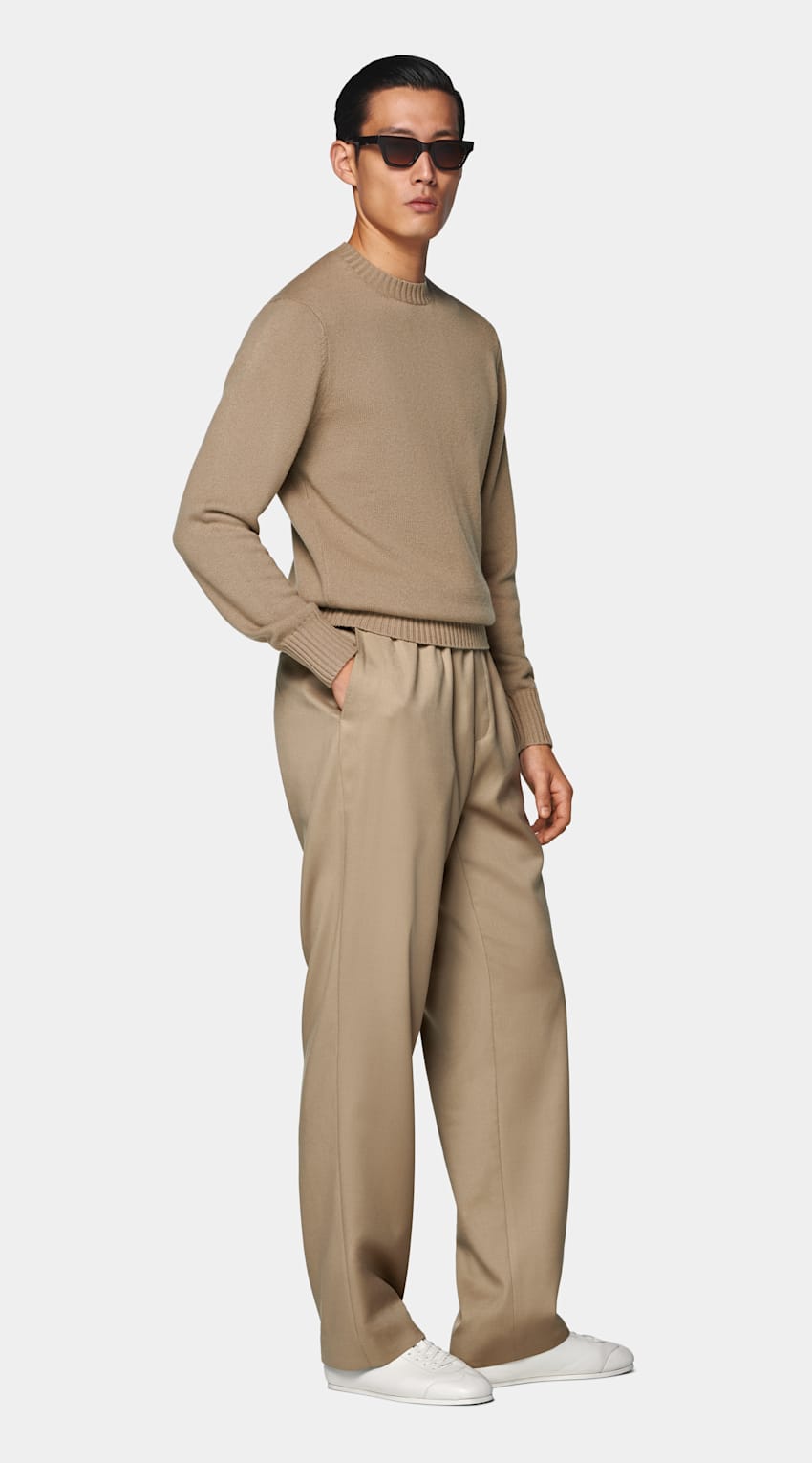 SUITSUPPLY Pure Cashmere Mid Brown Crewneck