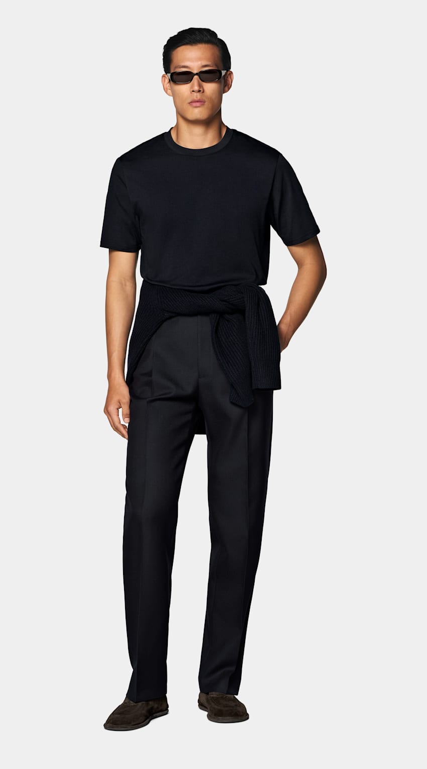 SUITSUPPLY Pure Cotton Navy Crewneck T-Shirt