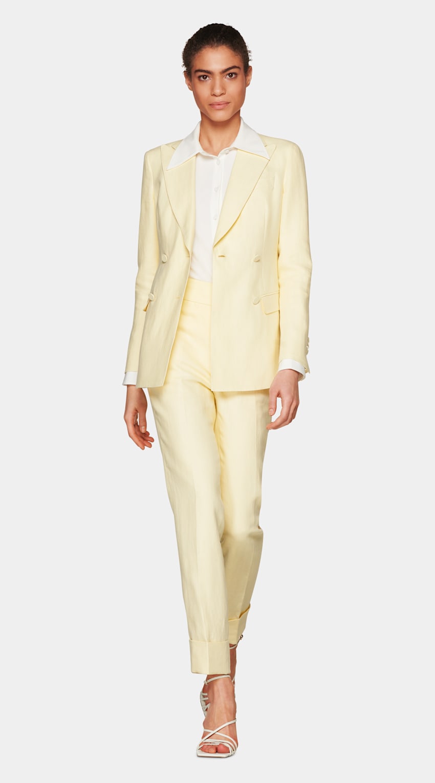 pale yellow suit