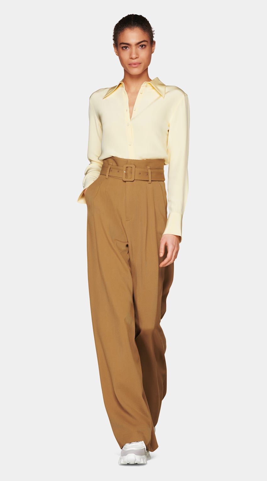 Alec Pale Yellow Silk Blouse | Pure Silk | Suitsupply Online Store