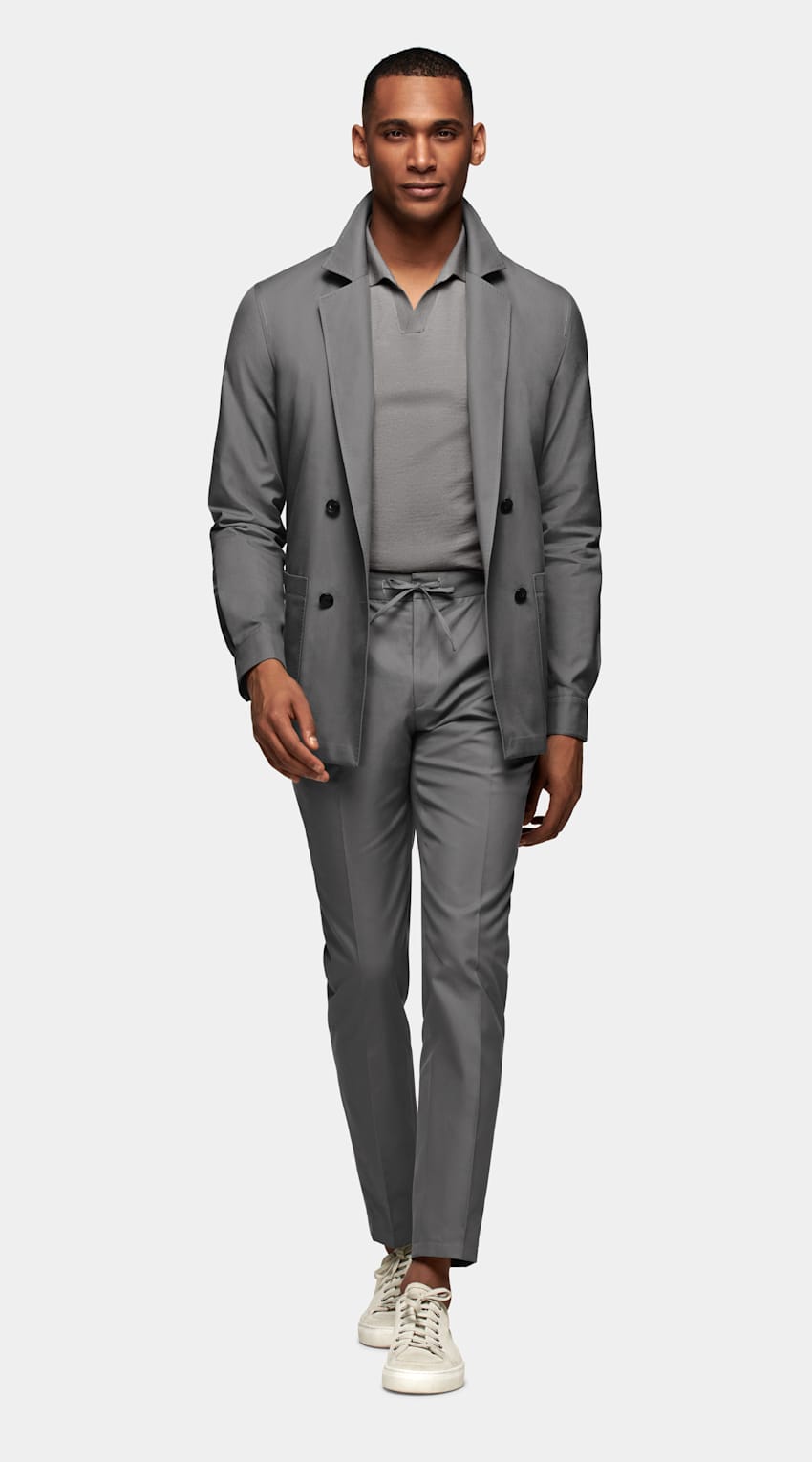 SUITSUPPLY Pur coton - E.Thomas, Italie Costume Casual gris moyen