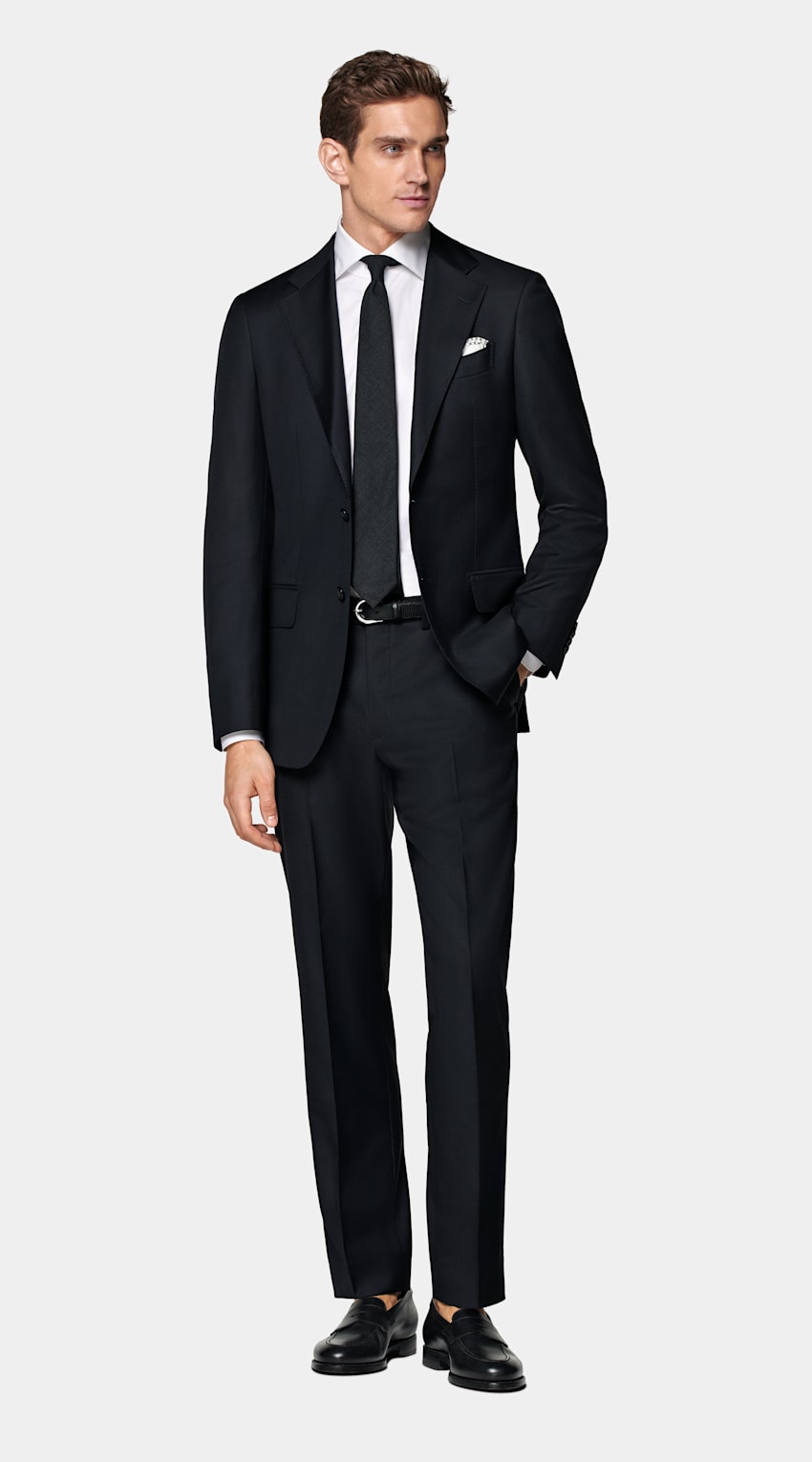SUITSUPPLY Pure S110's Wool by Vitale Barberis Canonico, Italy Navy Havana Suit