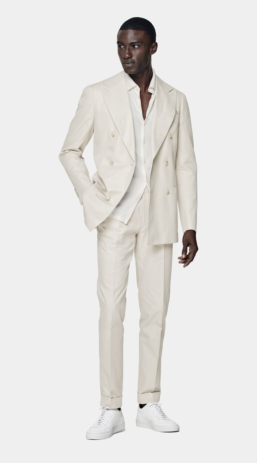 SUITSUPPLY Pure Cotton by E.Thomas, Italy Sand Havana Suit