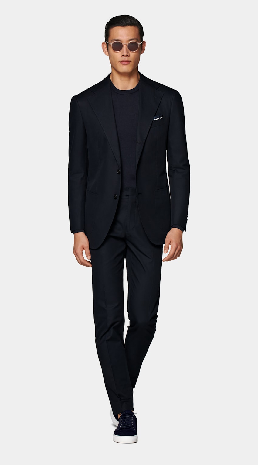 SUITSUPPLY Pure Cotton by E.Thomas, Italy Navy Roma Suit