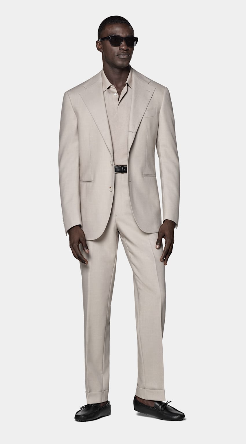 SUITSUPPLY All season Pure 4fach Traveller Schurwolle by Rogna, Italien Roma Anzug helltaupe Relaxed Fit
