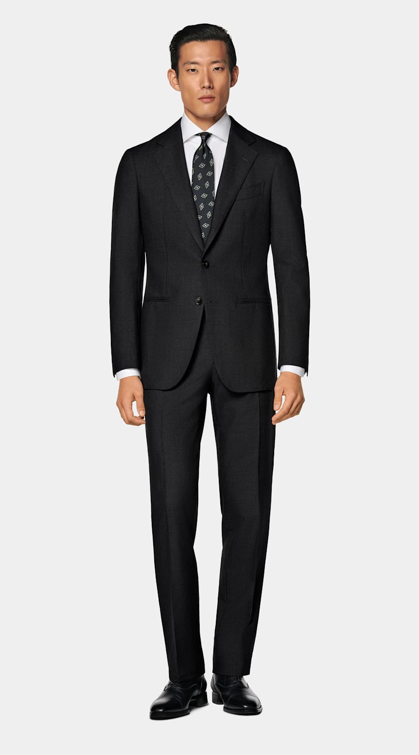 SUITSUPPLY All season Lana 4-ply no stiro - Rogna, Italia Abito Havana grigio scuro tailored fit