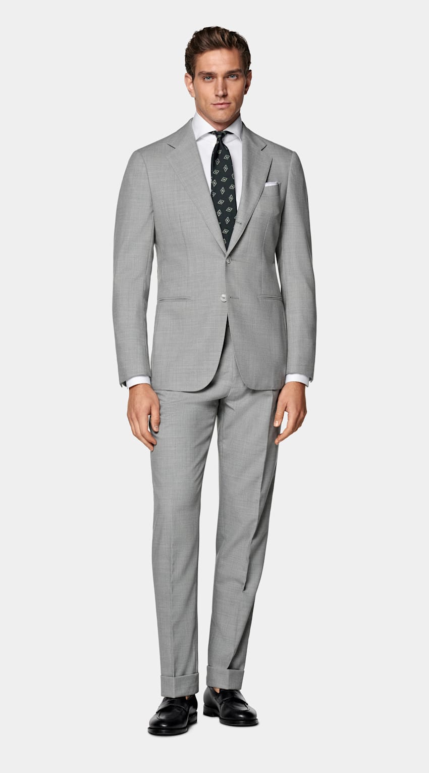 SUITSUPPLY All season Lana 4-ply no stiro - Rogna, Italia Abito Havana grigio chiaro tailored fit
