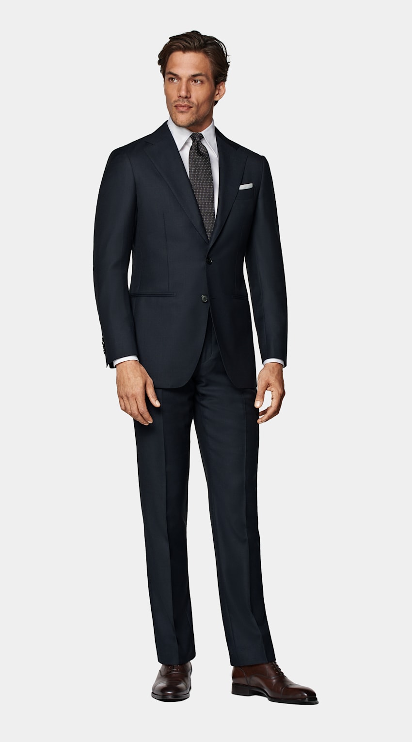 SUITSUPPLY Pure S130's Wool by Reda, Italy  Navy Tailored Fit Havana Suit