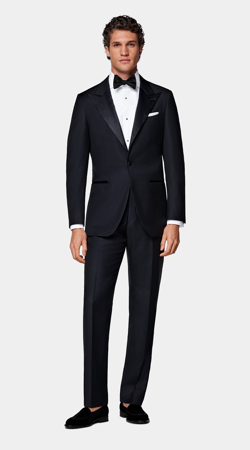 SUITSUPPLY All Season Pure S110's Wool by Vitale Barberis Canonico, Italy Navy Tailored Fit Havana Tuxedo