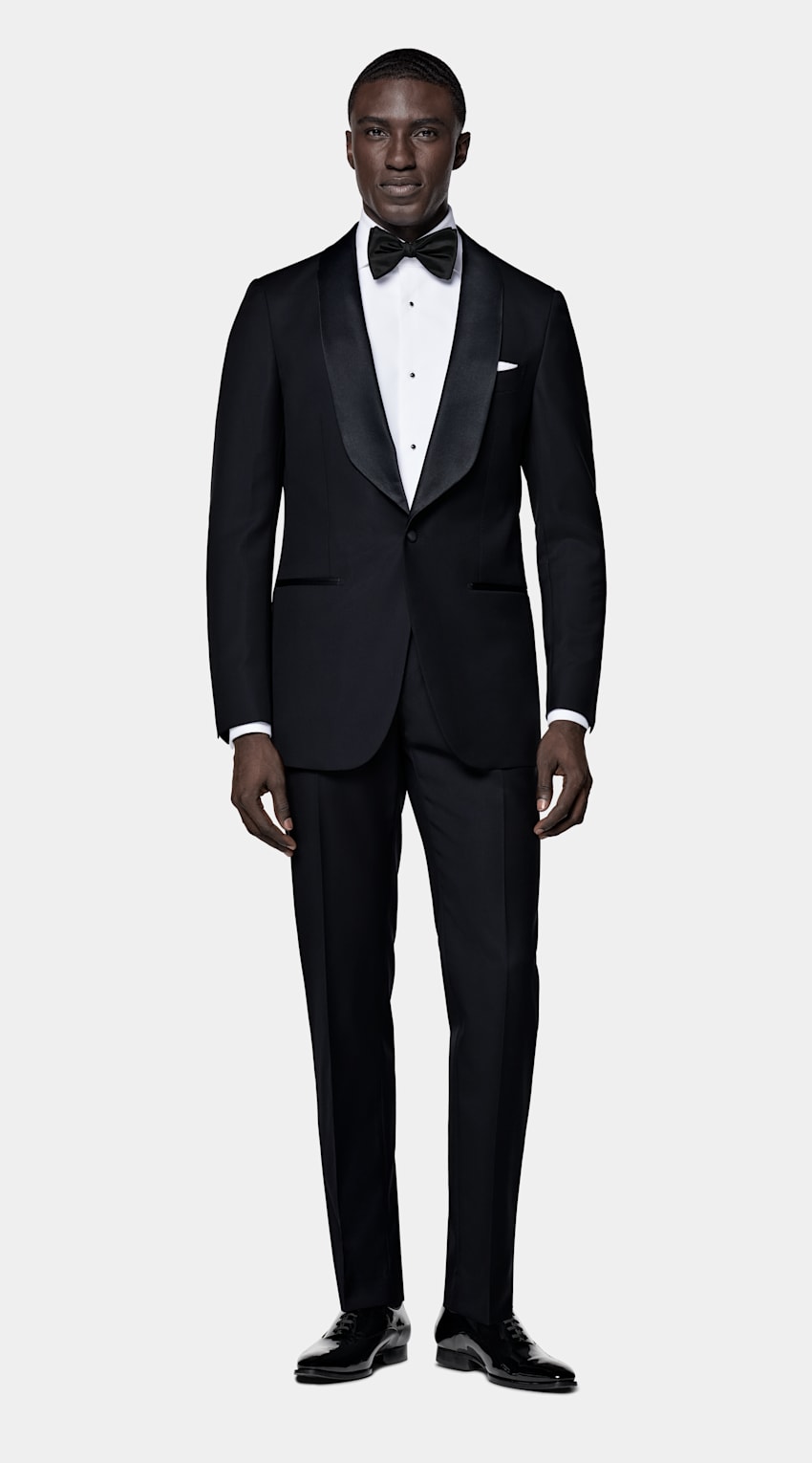 SUITSUPPLY All Season Pure S110's Wool by Vitale Barberis Canonico, Italy Navy Tailored Fit Havana Tuxedo