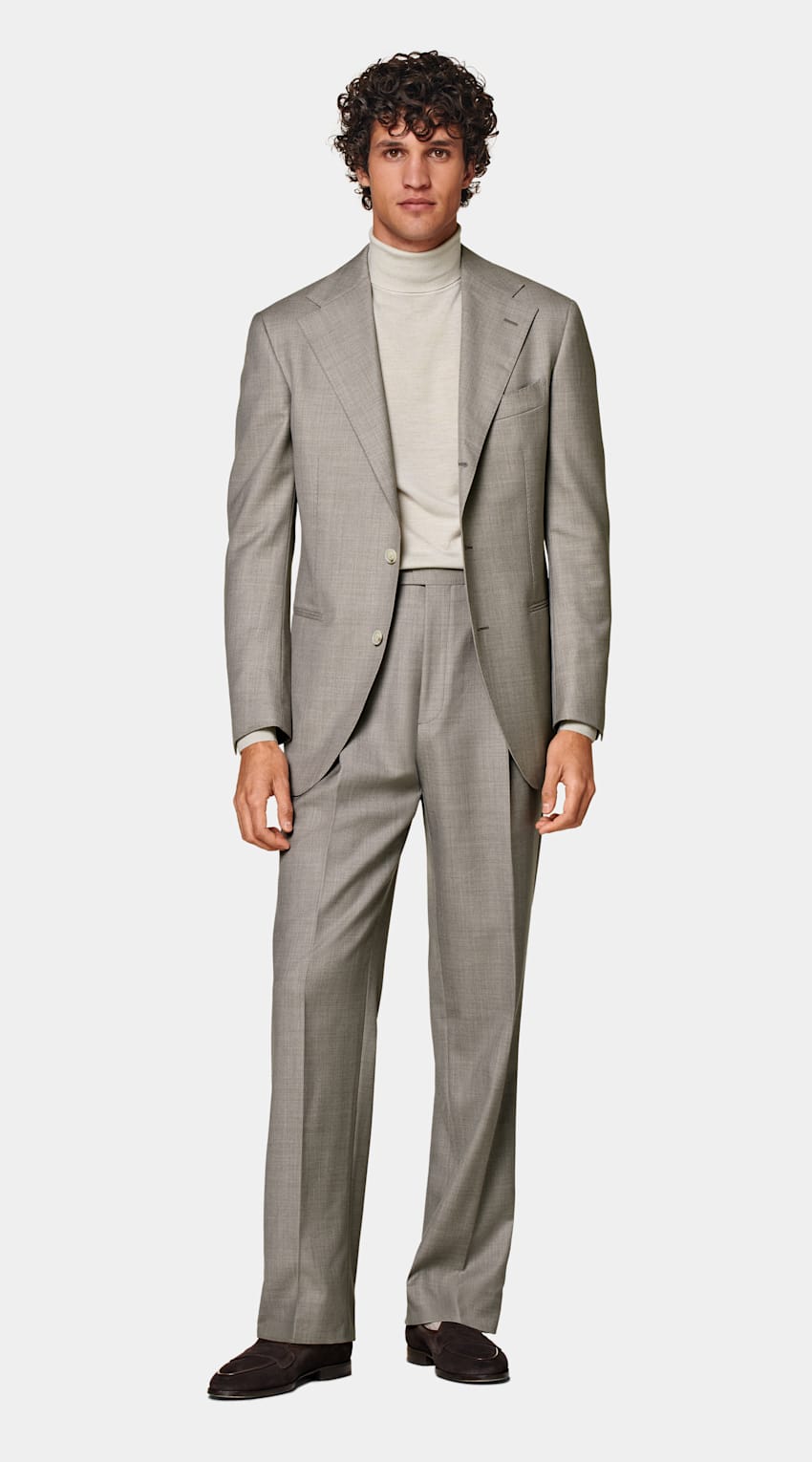 SUITSUPPLY Pure S110's Wool by Vitale Barberis Canonico, Italy Light Brown Roma Suit