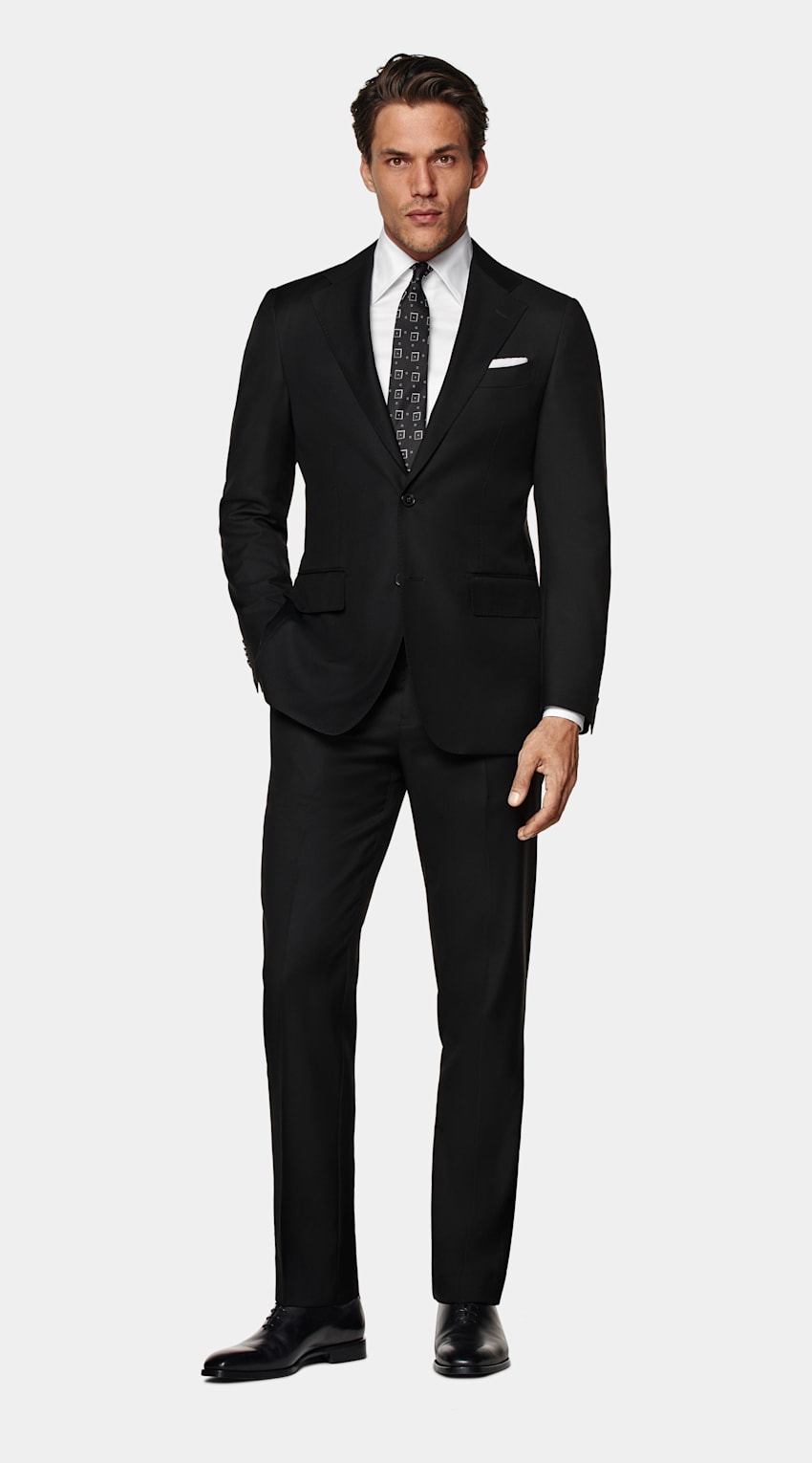 Black tailored fit suit cheap