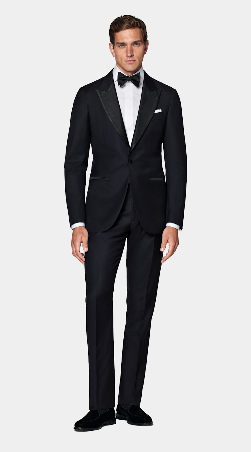 SUITSUPPLY All Season Pure S110's Wool by Vitale Barberis Canonico, Italy  Navy Tailored Fit Lazio Tuxedo