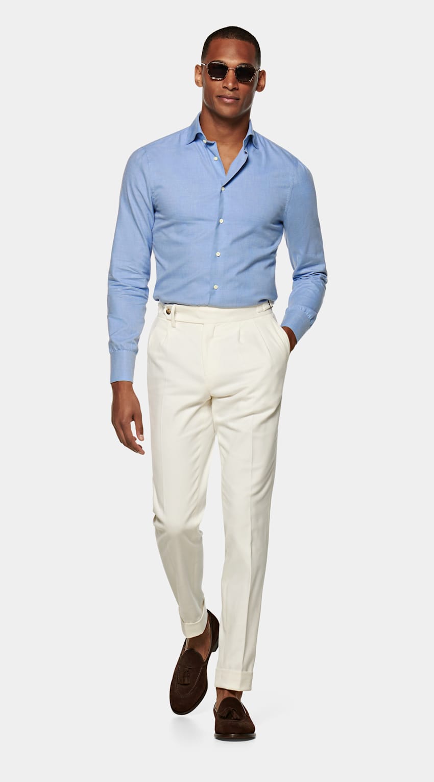 Light Blue Twill Slim Fit Shirt 