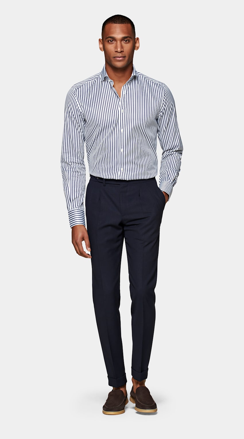 Navy slim fit shirt