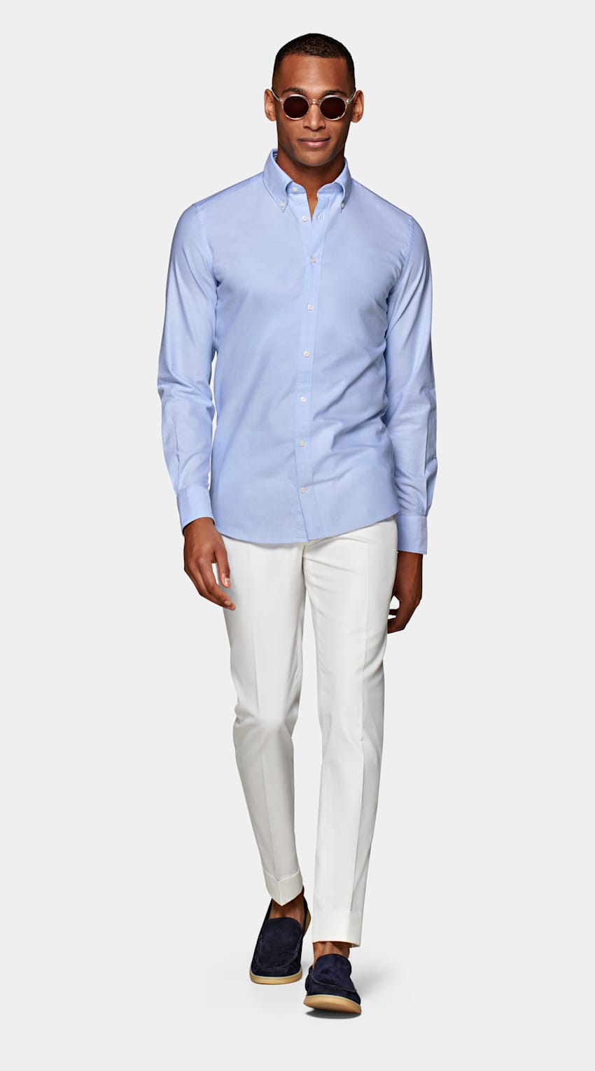 Light Blue Washed Oxford Slim Fit Shirt | Egyptian Cotton | Suitsupply ...
