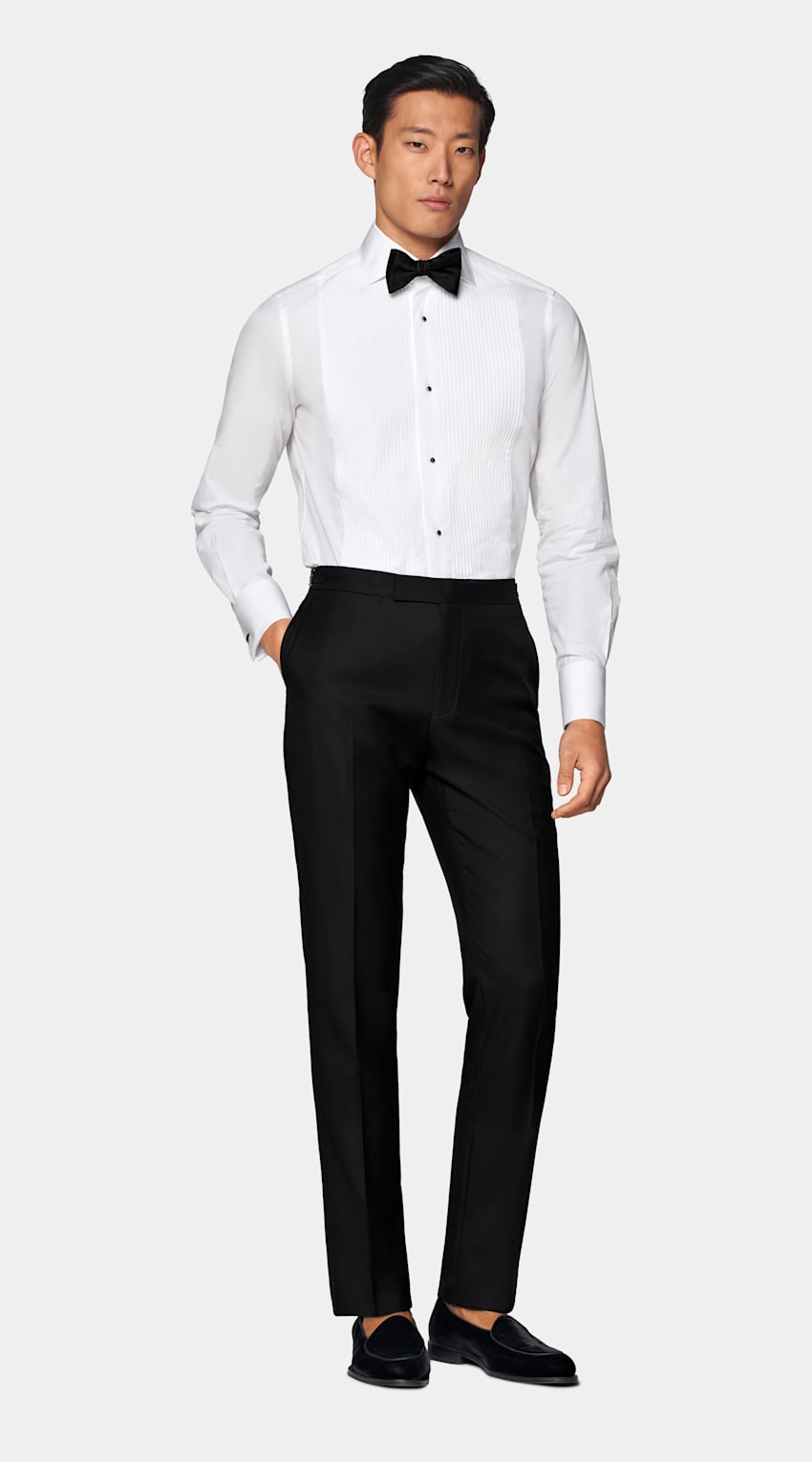 SUITSUPPLY Cotone egiziano - Testa Spa, Italia Camicia da smoking bianca plissettata tailored fit