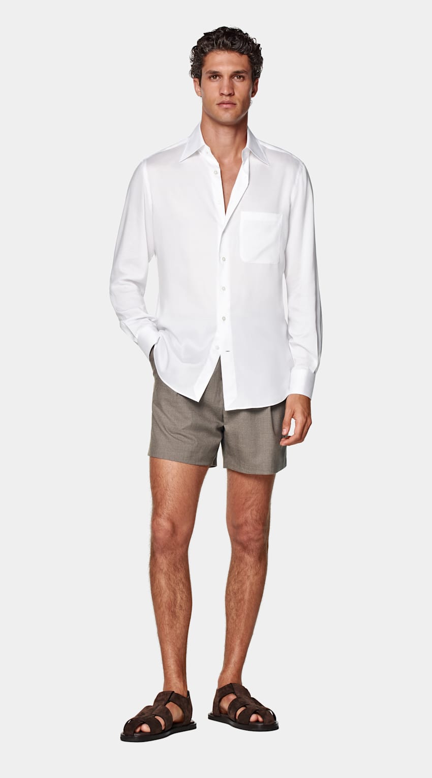 SUITSUPPLY Lyocell by Testa 1919 Srl, Italy White Lyocell Shirt